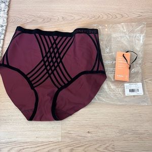 Honeylove silhouette brief high waist brand new with tags fig velvet trim